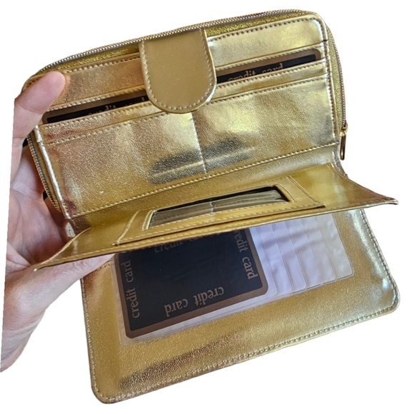 Denim and gold NWT wallet clutch - Picture 3 of 4